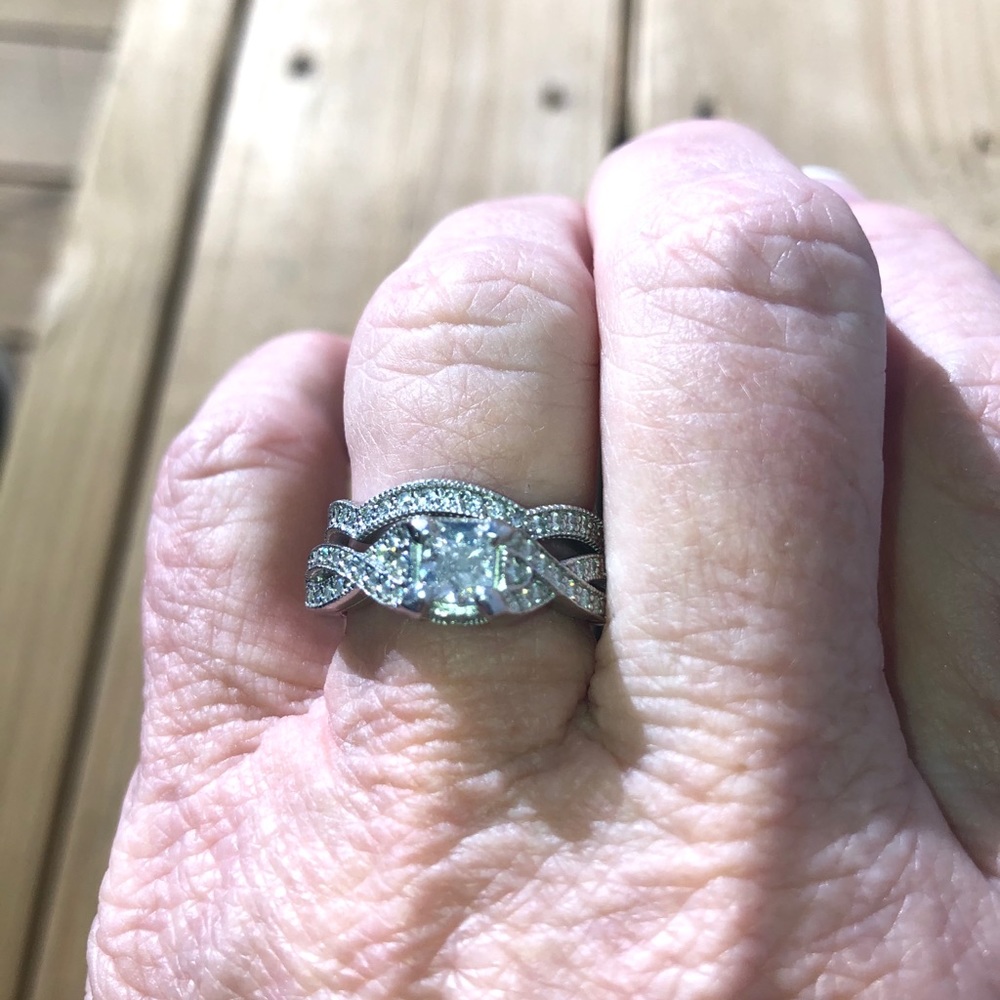 Diamond wedding set. 1/2 carat set in platinum.